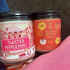 Twisted peppermint & psl candle new!!